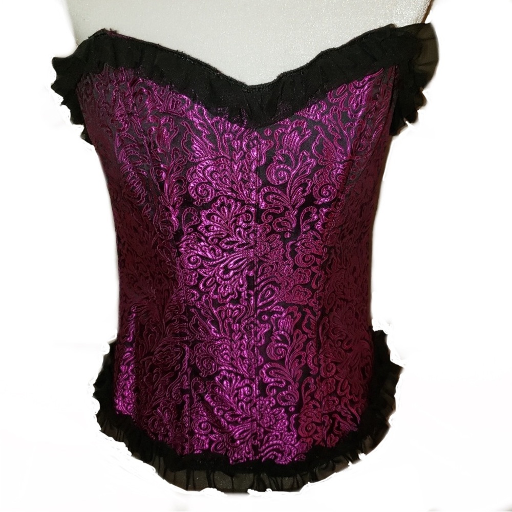 EUC- GORGEOUS Yesa Back Lace Up, Side Zip Corset